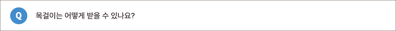 Q. 목걸이는 어떻게 받을 수 있나요?