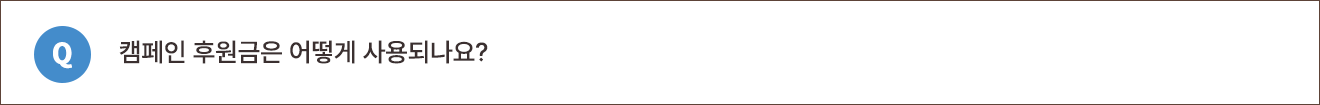 Q. 캠페인 후원금은 어떻게 사용되나요?